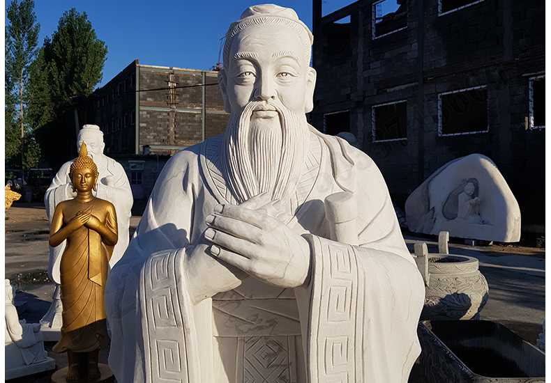石雕孔子像，大理石孔子像，漢白玉孔子像