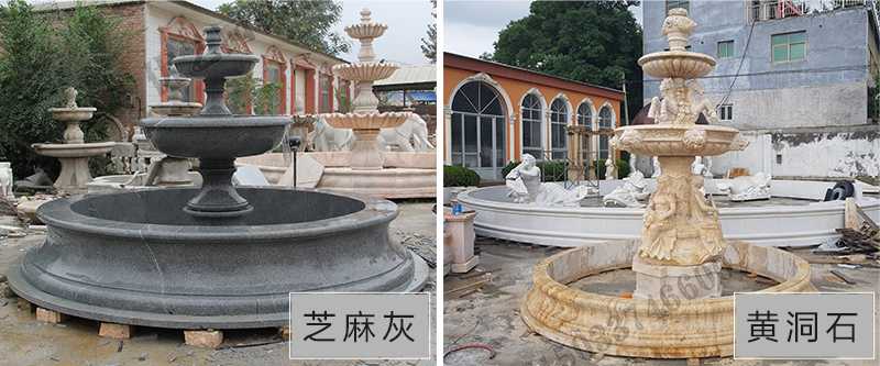 大理石景觀噴泉材質(zhì)，石雕噴泉工廠，定制大理石景觀噴泉
