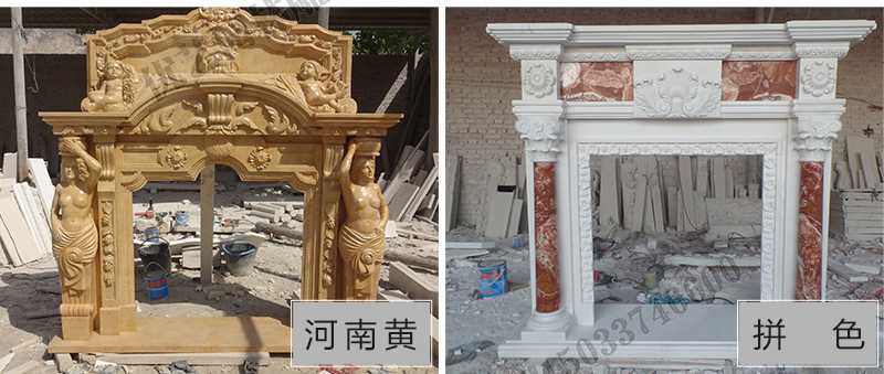 石雕壁爐架款式，定制石雕壁爐架，石雕壁爐架廠家