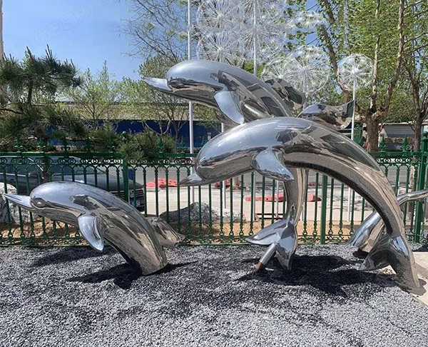 戶(hù)外海豚不銹鋼雕塑制作