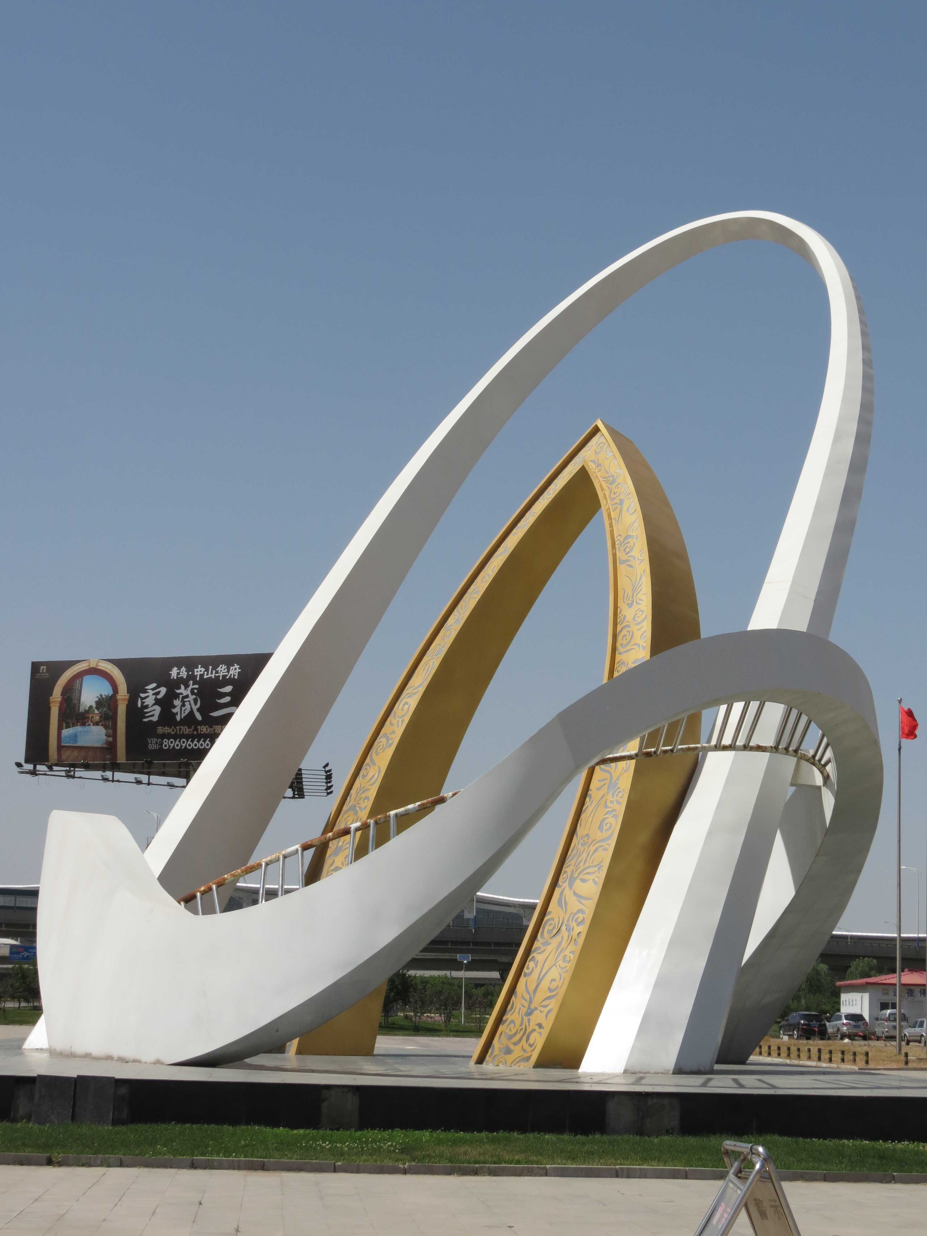 機(jī)場大型雕塑，不銹鋼機(jī)場雕塑，不銹鋼廣場景觀
