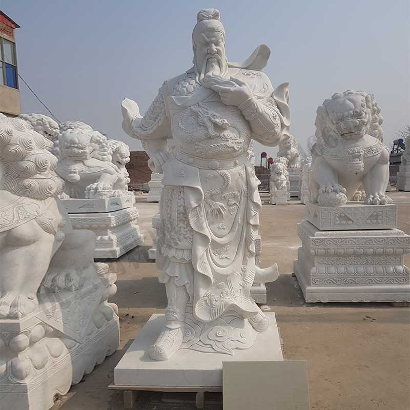 漢白玉關(guān)公像，大理石關(guān)公像，石雕關(guān)公雕像，石材關(guān)公像