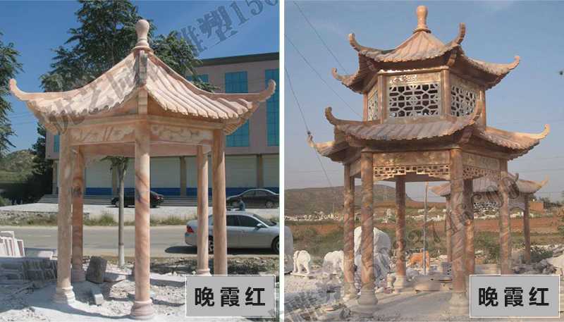中式大理石涼亭，石雕涼亭廠家，石雕景觀涼亭定制