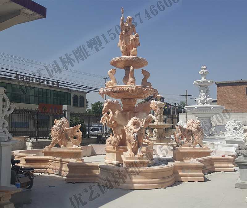 大理石景觀噴泉，歐式大型噴泉，石雕噴泉廠家