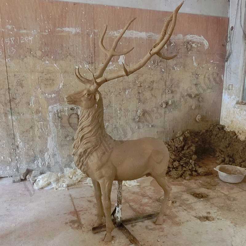 銅鹿泥模，麋鹿泥模，青銅鹿雕塑，銅鹿擺件4.jpg
