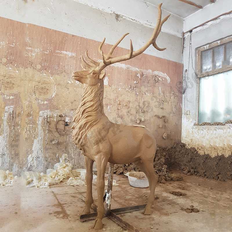 銅鹿模型，銅麋鹿雕塑，麋鹿模型，銅麋鹿泥模1.jpg
