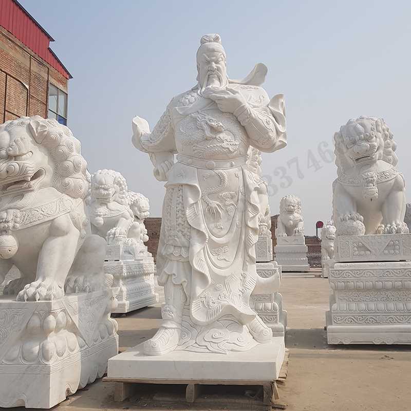 漢白玉關(guān)公像，石雕關(guān)公像，大理石關(guān)公雕像，關(guān)羽雕像，河北石雕關(guān)公廠家2.jpg